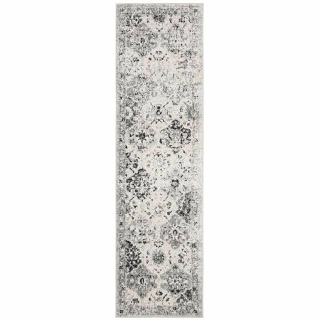 SAFAVIEH 2 ft. 3 in. x 10 ft. Madison Power Loomed Runner Area Rug Silver & Grey MAD611G-210